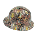 Steam Punk Engineering Camo Custom Hydro Dipped Full Brim Hard Hat - Right Side View
