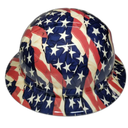 American Old Glory Flag Banner USA Custom Hydro Dipped Full Brim Hard Hat - Right Side View
