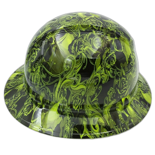 Skulls N Roses Custom Hydro Dipped Full Brim Hard Hat - Right Side View