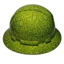 Green Apple Brad Paisleys Custom Hydro Dipped Full Brim Hard Hat - Right Side View