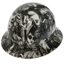 Day Of Dead Girls Tattoo Style Custom Hydro Dipped Full Brim Hard Hat - Right Side View