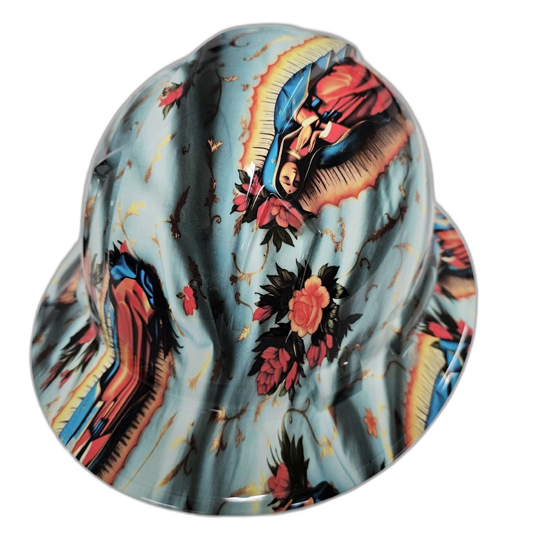 Virgen de Guadalupe Full Color hard hat right side view