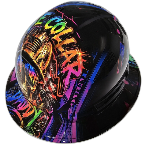 Blue Collar Daddy custom hydro dipped hard hat - back