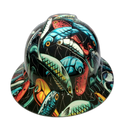 Big Bass Fishing Lures Custom Hydro Dipped Full Brim Hard Hat - Back View