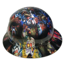 Big Bad Boss Man Clowns Custom Hydro Dipped Full Brim Hard Hat - Back View