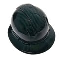 Dark Green Carbon Fiber Custom Hydro Dipped Full Brim Hard Hat - Back View