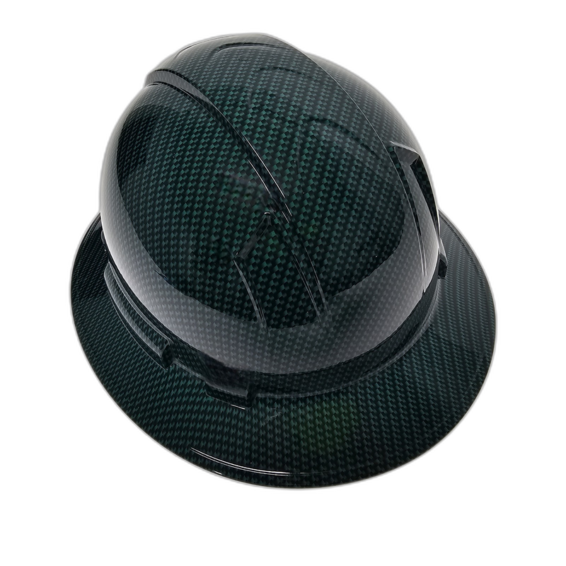 Forest Green Carbon Fiber hard hat back view