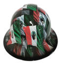 Mexican Pride Ultimate Airbrush Editio Custom Hydro Dipped Full Brim Hard Hat - Back View