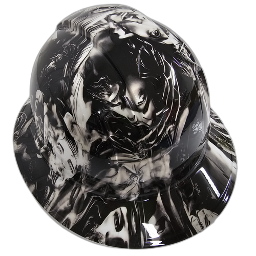 Jesus Christ Big Faces Jesus Saves Custom Hydro Dipped Full Brim Hard Hat - Back View