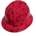 Hot Pink Breast Cancer Awareness Custom Hydro Dipped Full Brim Hard Hat - Back View