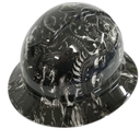 Chained Gods Skulls Chains Custom Hydro Dipped Full Brim Hard Hat - Back View