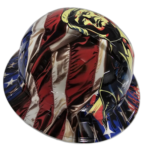 Ultra 2024 Pop Art Custom Hydro Dipped Full Brim Hard Hat - Back View
