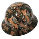 Lineman Electrical Design Custom Hydro Dipped Full Brim Hard Hat - Back View