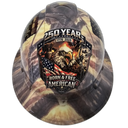 America 250 Years One Nation Strong Custom Hydro Dipped Full Brim Hard Hat - Back View