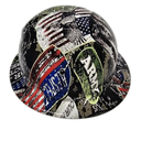 Military Army Dog Tags Custom Hydro Dipped Full Brim Hard Hat - Back View