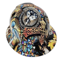 Saint Michael Jesus Gods Warrior Custom Hydro Dipped Full Brim Hard Hat - Back View