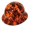 Hi Vis Orange California Sunset Custom Hydro Dipped Full Brim Hard Hat - Back View