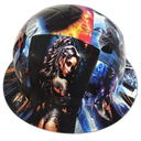 Wicked Art Extreme Custom Hydro Dipped Full Brim Hard Hat - Back View