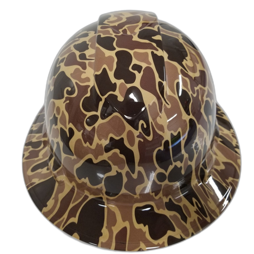 Old School Drake Colors Poppin Custom Hydro Dipped Full Brim Hard Hat - Back View