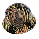 D.O.G.E Trust No One Custom Hydro Dipped Full Brim Hard Hat - Back View
