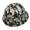 Off Road Truck Camo Custom Hydro Dipped Full Brim Hard Hat - Back View