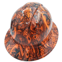 Dealers Choice Orange Custom Hydro Dipped Full Brim Hard Hat - Back View