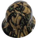 Wasp Hive Camo Intense 3D Custom Hydro Dipped Full Brim Hard Hat - Back View