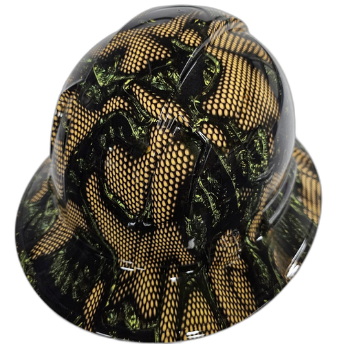 Wasp Hive Camo Intense 3D Custom Hydro Dipped Full Brim Hard Hat - Back View