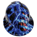 American Thunder USA Lightning Custom Hydro Dipped Full Brim Hard Hat - Back View