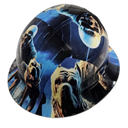 Pit Bulls To The Grave Bully Pits Custom Hydro Dipped Full Brim Hard Hat - Back View