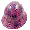 Hot Pink Brad Paisleys Custom Hydro Dipped Full Brim Hard Hat - Back View