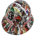 Mexican Sticker Bomb Cinco De Mayo Custom Hydro Dipped Full Brim Hard Hat - Back View