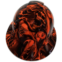 Hi Vis Orange Soul Reaper Custom Hydro Dipped Full Brim Hard Hat - Back View