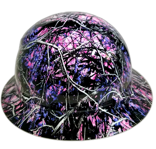 Country Girl Camo Custom Hydro Dipped Full Brim Hard Hat - Back View