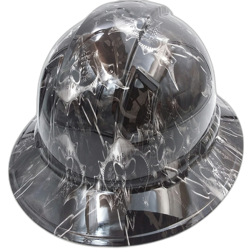 Dark Raiser Skulls Custom Hydro Dipped Full Brim Hard Hat - Back View