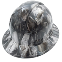 3D Bone Head Skulls Custom Hydro Dipped Full Brim Hard Hat - Back View