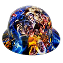 Artistic Collage Custom Hydro Dipped Full Brim Hard Hat - Back View