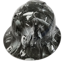 Ride Or Die Outlaw Biker Custom Hydro Dipped Full Brim Hard Hat - Back View