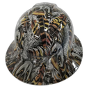 Gray Owl Camo Wildlife Animals Custom Hydro Dipped Full Brim Hard Hat - Back View