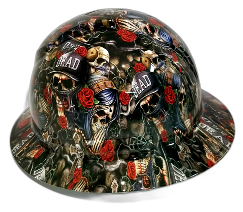 Till Death Do Us Part LA Street Life Custom Hydro Dipped Full Brim Hard Hat - Back View