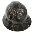 Top Hat Spider Web Skulls Custom Hydro Dipped Full Brim Hard Hat - Back View