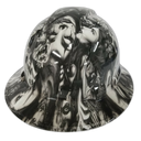 Day Of Dead Girls Tattoo Style Custom Hydro Dipped Full Brim Hard Hat - Back View