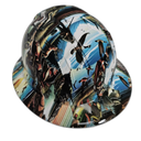 American Sportsman Fishing Hunting Custom Hydro Dipped Full Brim Hard Hat - Back View