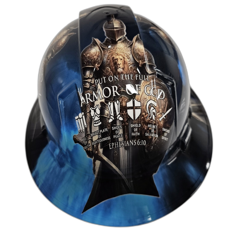 Armor of God Knight & Lion hard hat back view
