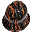 Orange Urban Camo Carbon Fiber Custom Hydro Dipped Full Brim Hard Hat - Back View