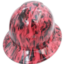 Wicked Fire Hi Vis Pink Custom Hydro Dipped Full Brim Hard Hat - Back View