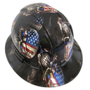 American Forever Till Death Custom Hydro Dipped Full Brim Hard Hat - Back View