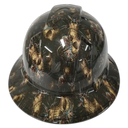 Cyborg Skull Mechanical Custom Hydro Dipped Full Brim Hard Hat - Back View