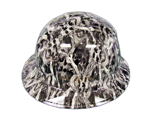 Screaming Skull Custom Hydro Dipped Full Brim Hard Hat - Back View
