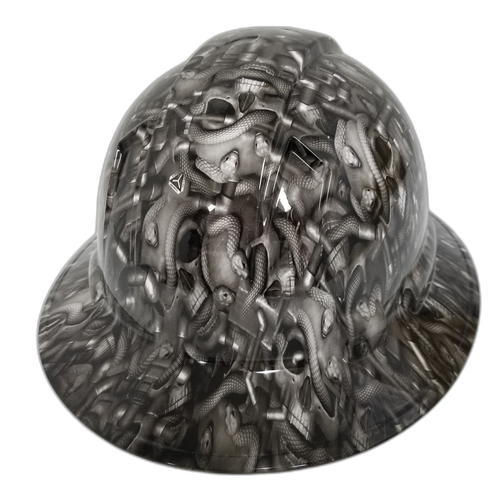 Skulls N Snakes Custom Hydro Dipped Full Brim Hard Hat - Back View